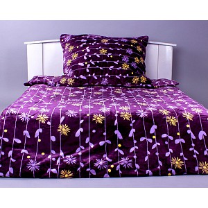 Mikroplyšové povlečení Premium 140x200+70x90 Fialové liány