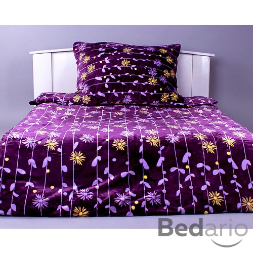 Mikroplyšové povlečení Premium 140x200+70x90 Fialové liány