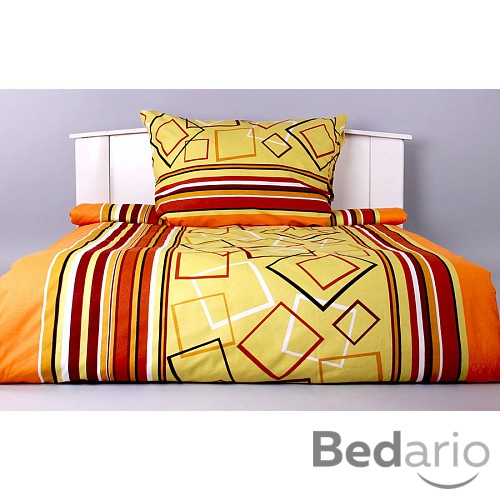 Flanelové povlečení TOP - Žluté čtverce