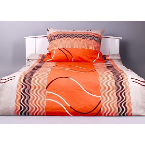 Flanelové povlečení TOP - Oranžové vlnky