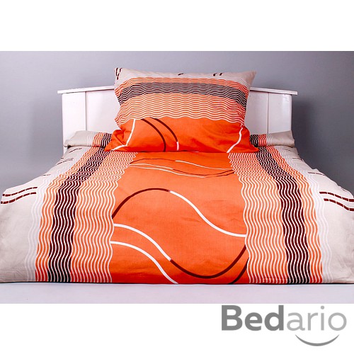 Flanelové povlečení TOP - Oranžové vlnky