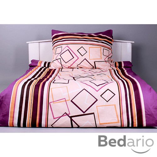 Flanelové povlečení TOP - Fialové čtverce