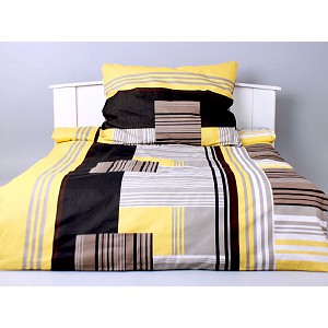 Flanelové povlečení TOP - Žlutý patchwork