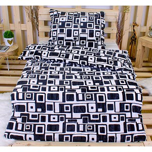 Mikroplyšové povlečení Premium 140x200+70x90 Černobílé bludiště