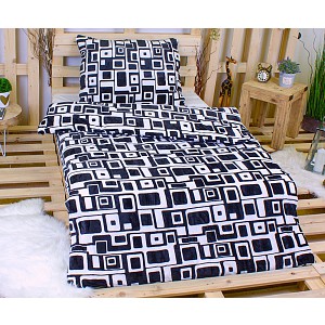 Mikroplyšové povlečení Premium 140x200+70x90 Černobílé bludiště