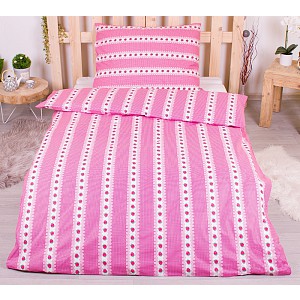 Bavlněné povlečení 140x200+70x90 Barunka malinová