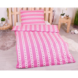 Bavlněné povlečení 140x200+70x90 Barunka malinová