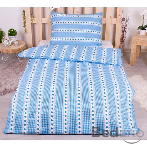 Bavlněné povlečení 140x200+70x90 Barunka modrá