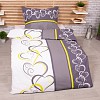 Bavlněné povlečení Deluxe 140x200+70x90 Srdce žluto-zelená