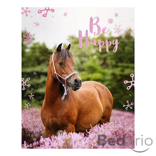 Mikroflanelová deka 120x150 Horse – Be happy