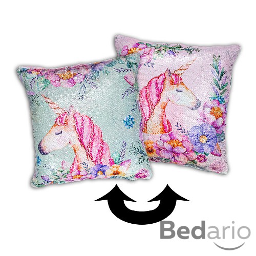 Povlak na polštářek s flitry 40x40 Unicorn II