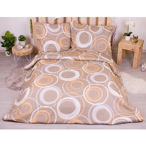 Bavlněné povlečení economy 220x200+70x90 Kruhomalba žluté