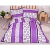 Bavlněné povlečení economy 220x200+70x90 Bubliny v pruzích fialové
