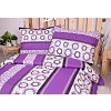 Bavlněné povlečení economy 220x200+70x90 Bubliny v pruzích fialové