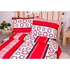 Francouzské bavlněné povlečení economy 220x200+70x90 Bubliny v pruzích červené