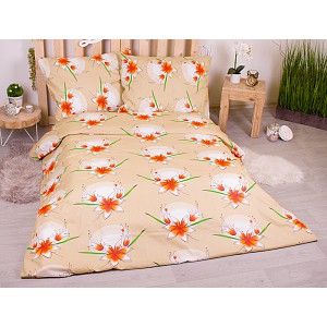 Francouzské bavlněné povlečení economy 220x200+70x90 Lilie oranžové