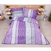 Bavlněné povlečení economy 220x200+70x90 Wild stripes fialové