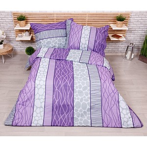 Bavlněné povlečení economy 220x200+70x90 Wild stripes fialové