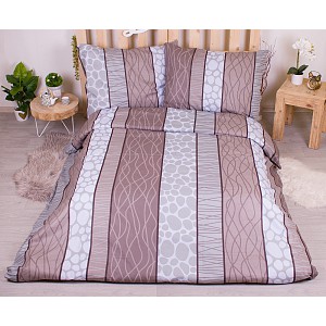 Bavlněné povlečení economy 220x200+70x90 Wild stripes hnědé