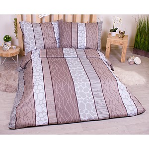 Bavlněné povlečení economy 220x200+70x90 Wild stripes hnědé