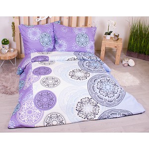 Bavlněné povlečení economy 220x200+70x90 Mandala fialové