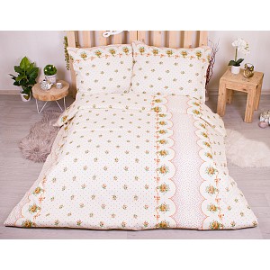 Francouzské bavlněné povlečení economy 220x200+70x90 Bouquet orange