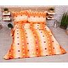 Bavlněné povlečení economy 220x200+70x90 Squares orange