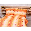 Bavlněné povlečení economy 220x200+70x90 Squares orange