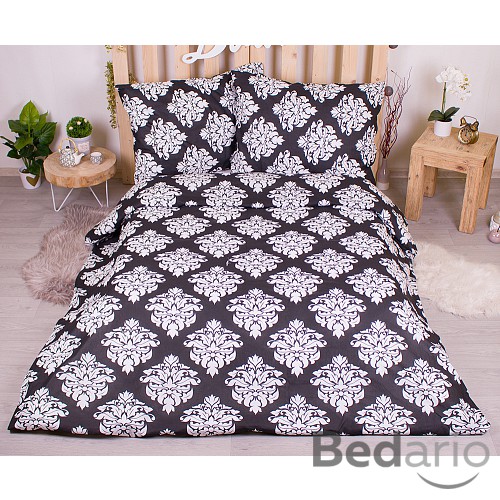 Bavlněné povlečení economy 220x200+70x90 Black ornate