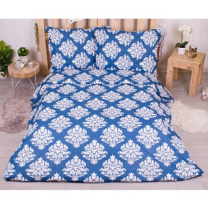 Bavlněné povlečení economy 220x200+70x90 Blue ornate