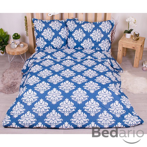 Bavlněné povlečení economy 220x200+70x90 Blue ornate