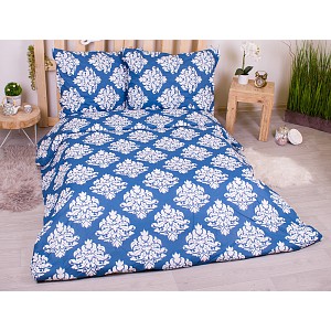 Bavlněné povlečení economy 220x200+70x90 Blue ornate