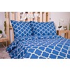 Bavlněné povlečení economy 220x200+70x90 Mříž ozdobná modré