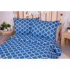 Bavlněné povlečení economy 220x200+70x90 Mříž ozdobná modré