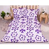 Bavlněné povlečení economy 220x200+70x90 Flora fialové