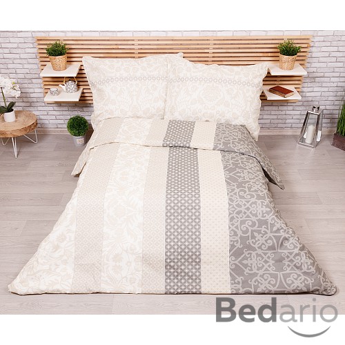 Bavlněné povlečení economy 220x200+70x90 Botanic ornate béžové