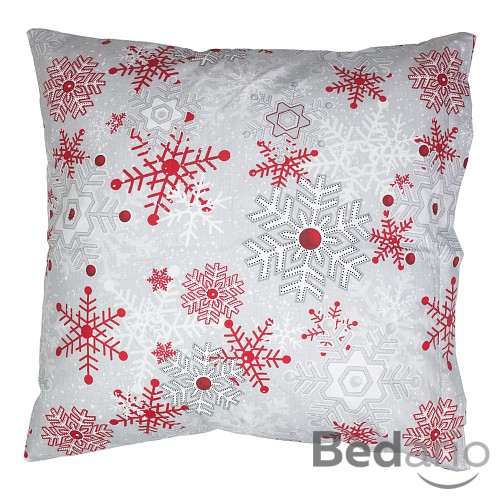 Vánoční povlak VLOČKY na šedém 40x40