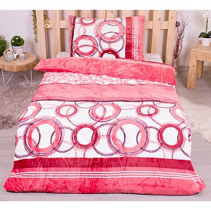 Mikroplyšové povlečení Premium 140x200+70x90 Oxygen růžové