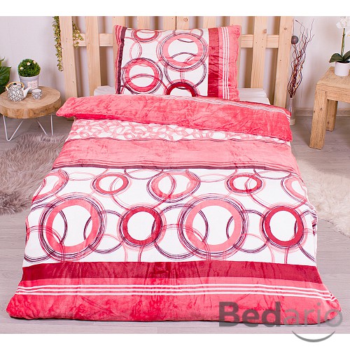 Mikroplyšové povlečení Premium 140x200+70x90 Oxygen růžové