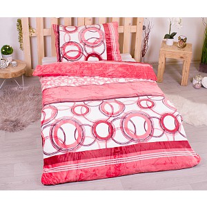 Mikroplyšové povlečení Premium 140x200+70x90 Oxygen růžové