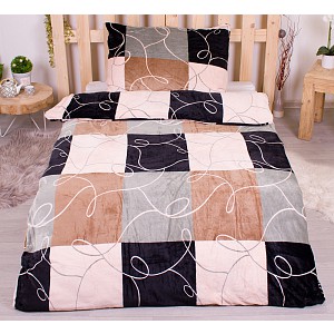 Mikroplyšové povlečení Premium 140x200+70x90 Šachový tah