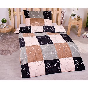 Mikroplyšové povlečení Premium 140x200+70x90 Šachový tah