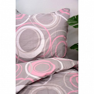Bavlněné povlečení economy 140x200+70x90 Kruhomalba růžové
