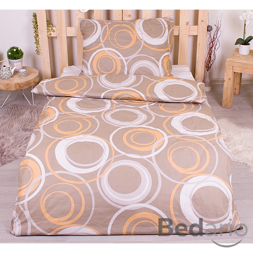 Bavlněné povlečení economy 140x200+70x90 Kruhomalba žluté