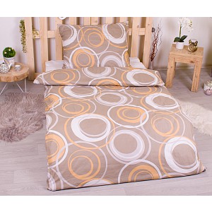 Bavlněné povlečení economy 140x200+70x90 Kruhomalba žluté