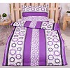 Bavlněné povlečení economy 140x200+70x90 Bubliny v pruzích fialové