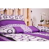 Bavlněné povlečení economy 140x200+70x90 Bubliny v pruzích fialové