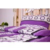 Bavlněné povlečení economy 140x200+70x90 Bubliny v pruzích fialové