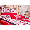 Bavlněné povlečení economy 140x200+70x90 Bubliny v pruzích červené