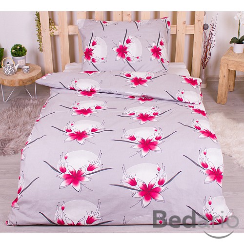 Bavlněné povlečení economy 140x200+70x90 Lilie červené